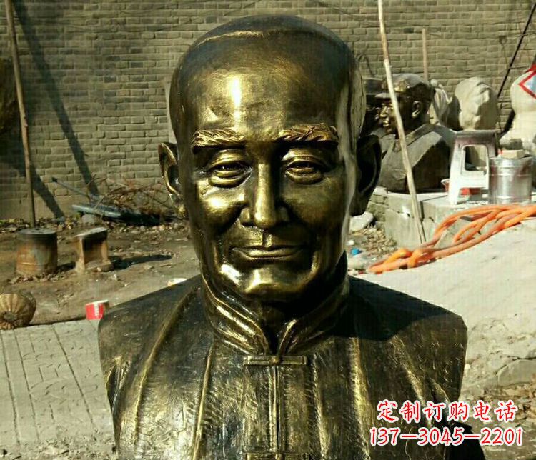 甘肃校园名人叶圣陶胸像铜雕