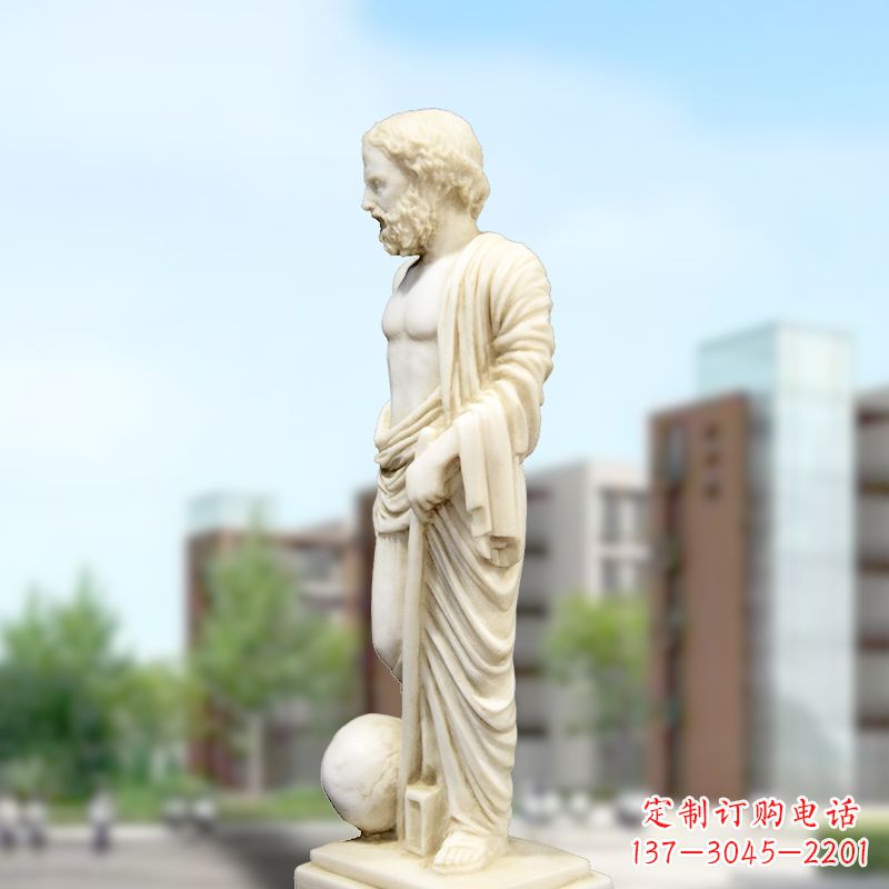 甘肃校园名人著名物理学家阿基米德石雕塑像