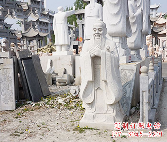 甘肃校园人物孔子石雕 (3)