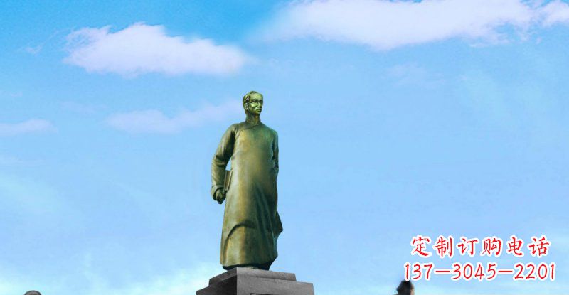 甘肃校园朱自清近代名人铜雕