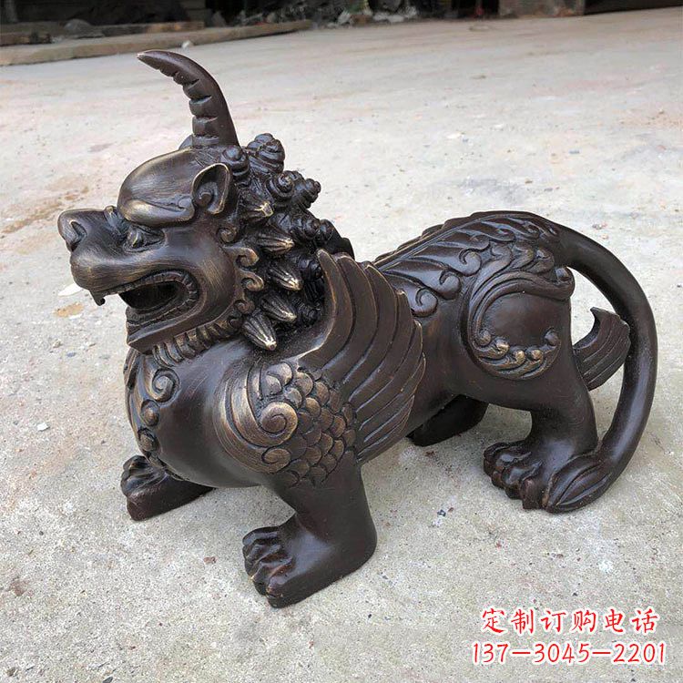 甘肃獬豸纯铜铸造雕塑