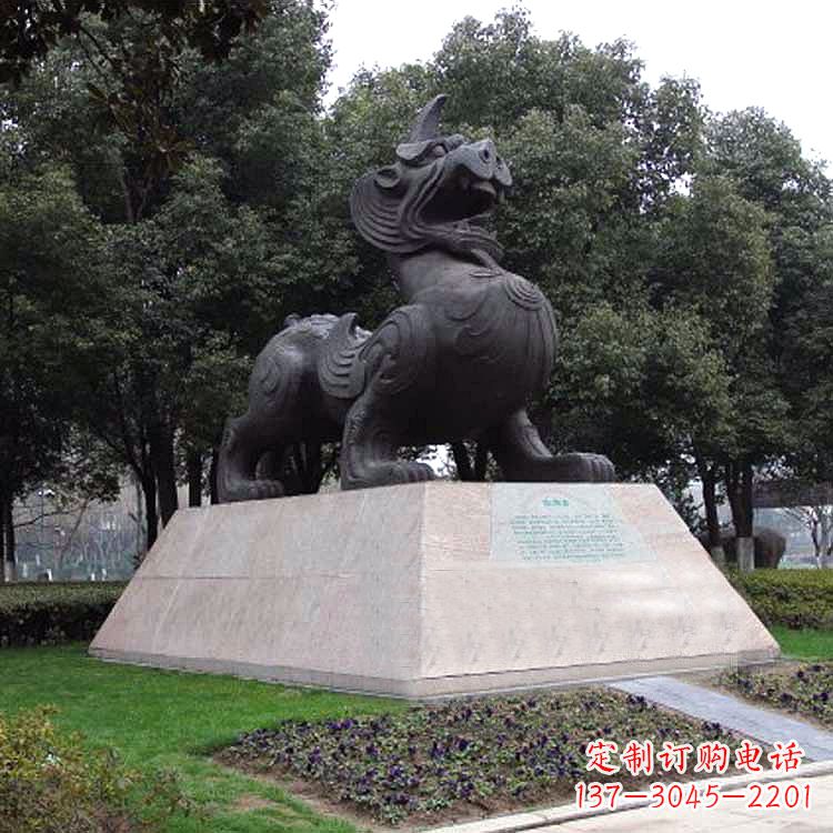 甘肃獬豸神兽雕塑-公园上古神兽景观雕塑