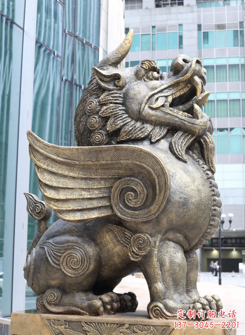 甘肃獬豸古代神兽铜雕