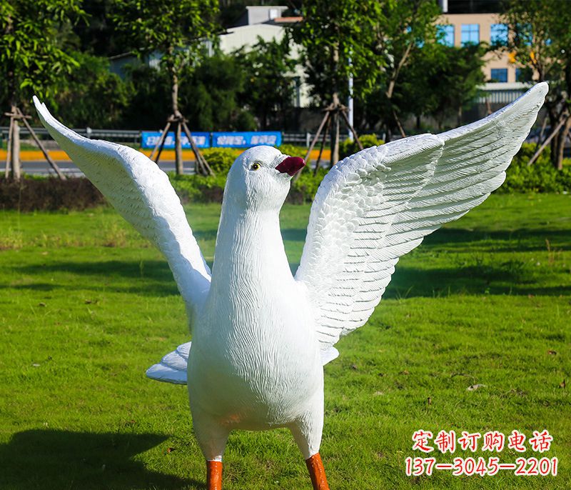 甘肃新县和平鸽雕塑