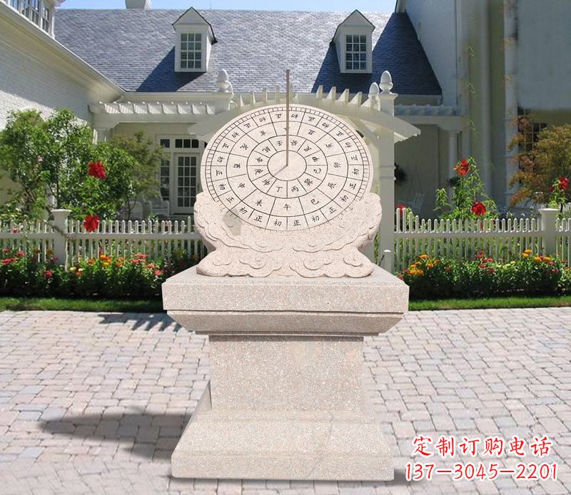 甘肃学校大理石日晷石雕 (2)