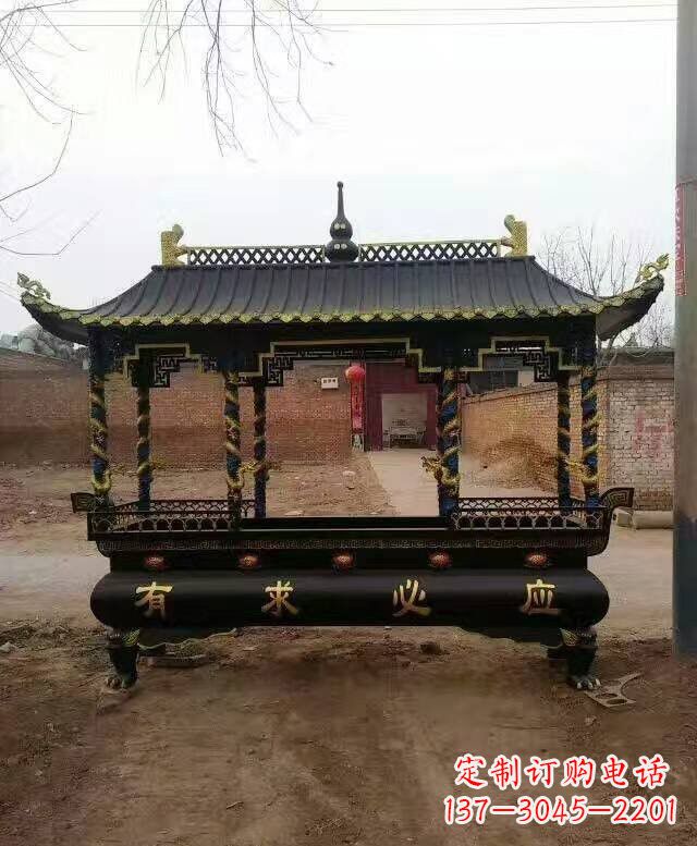 甘肃有求必应方形香炉铜雕