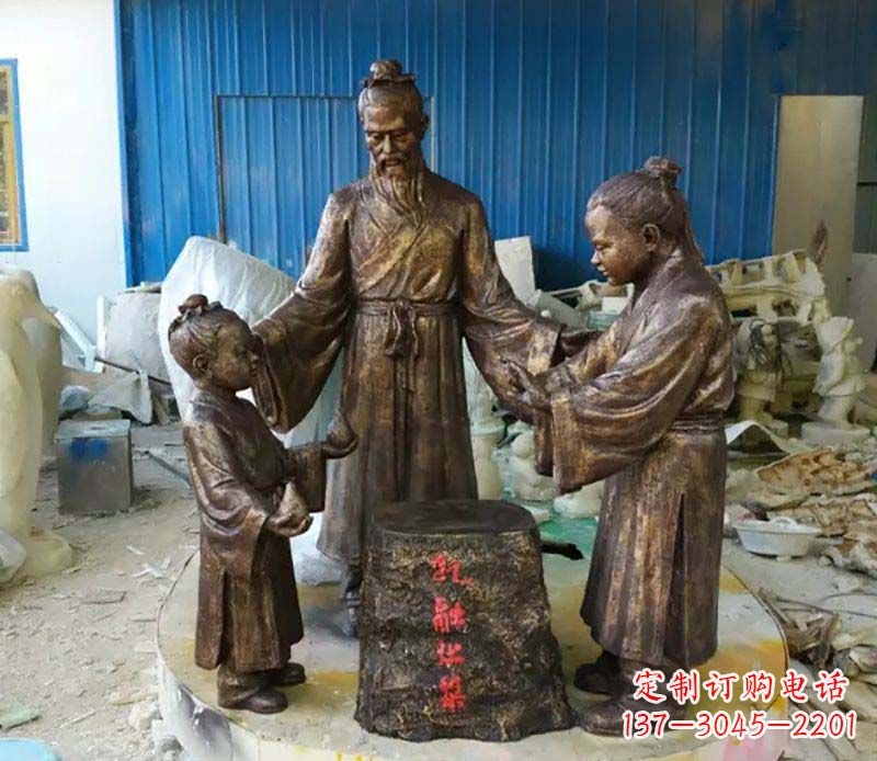 甘肃寓言故事孔融让梨人物铜雕
