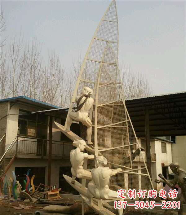 甘肃园林不锈钢帆船景观雕塑
