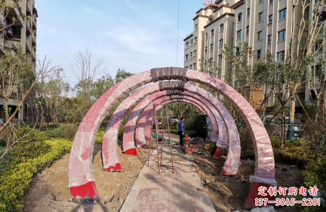 甘肃园林不锈钢拱门景观雕塑