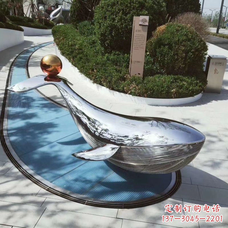 甘肃园林不锈钢海豚景观摆件