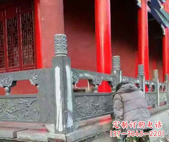 甘肃园林仿古石栏板景观石雕 (9)