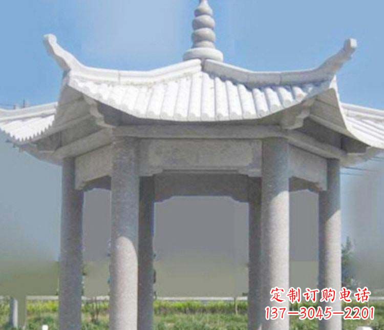 甘肃园林仿古石凉亭景观石雕