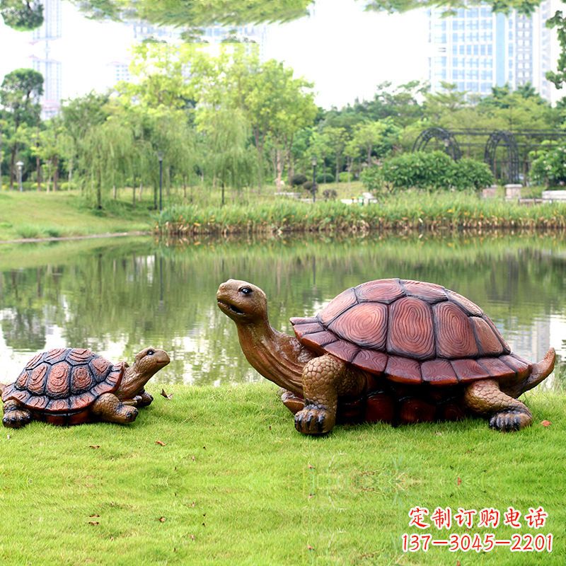 甘肃园林仿真乌龟玻璃钢池塘湖泊水景雕塑摆件