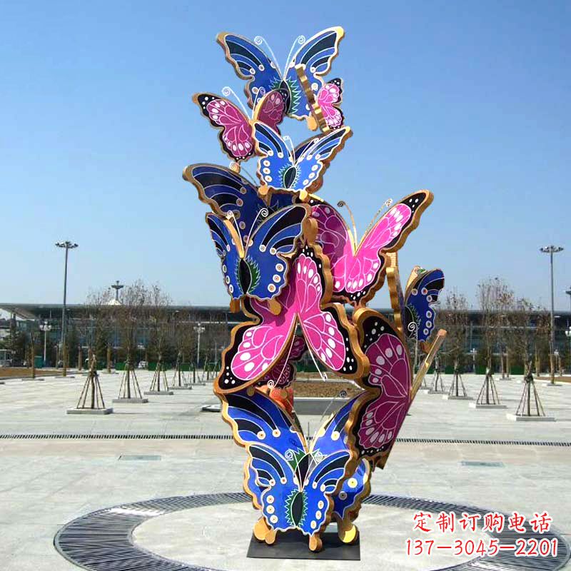 甘肃园林广场蝴蝶不锈钢动物景观雕塑