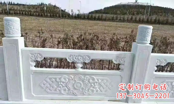 甘肃园林汉白玉石浮雕栏板 (4)