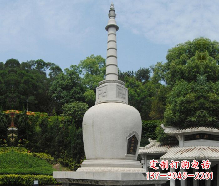 甘肃园林景观大理石舍利塔石雕