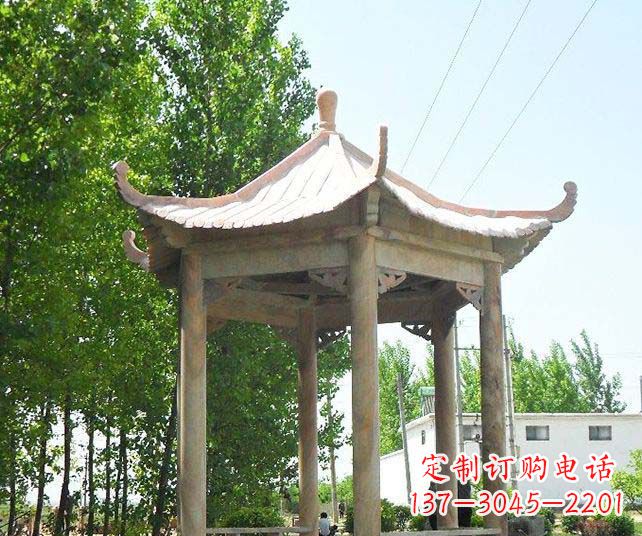 甘肃园林景观单层石雕凉亭