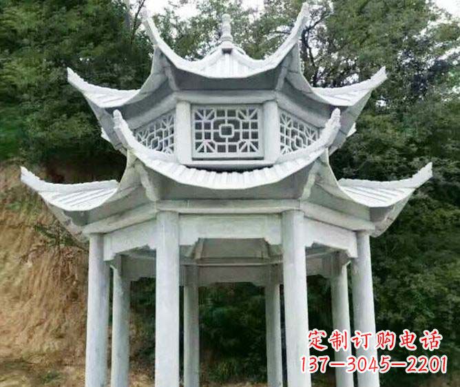 甘肃园林景观多层凉亭石雕