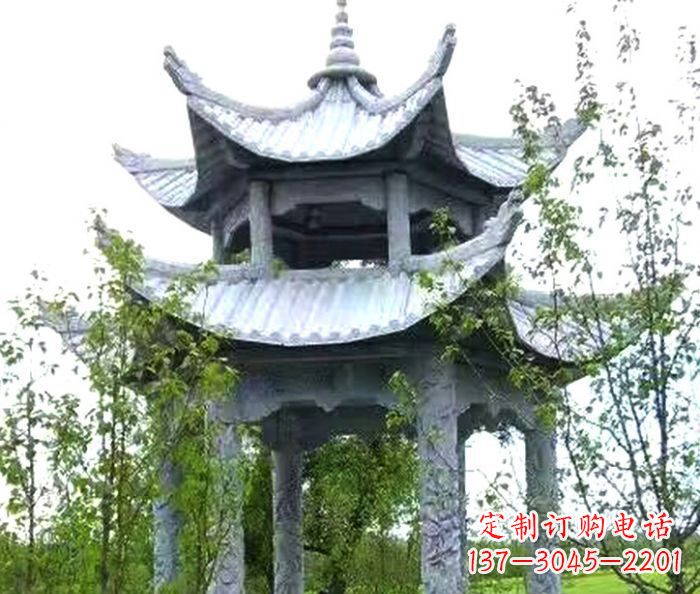 甘肃园林景观仿古六角石凉亭