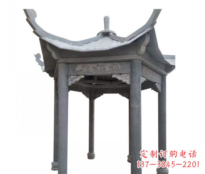 甘肃园林景观仿古石雕凉亭 (3)