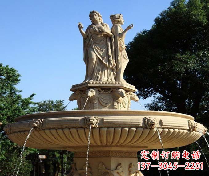 甘肃园林景观西方人物喷泉石雕