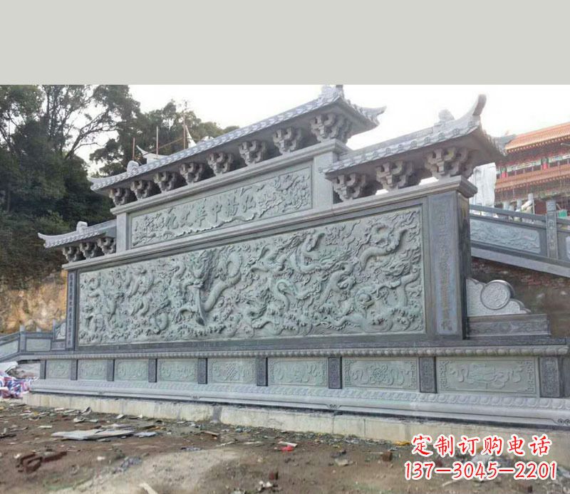 甘肃园林九龙壁景观石雕 (2)