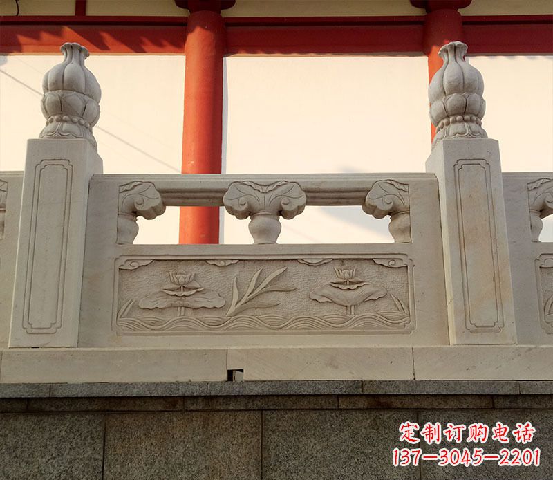 甘肃园林石浮雕栏板景观石雕 (2)