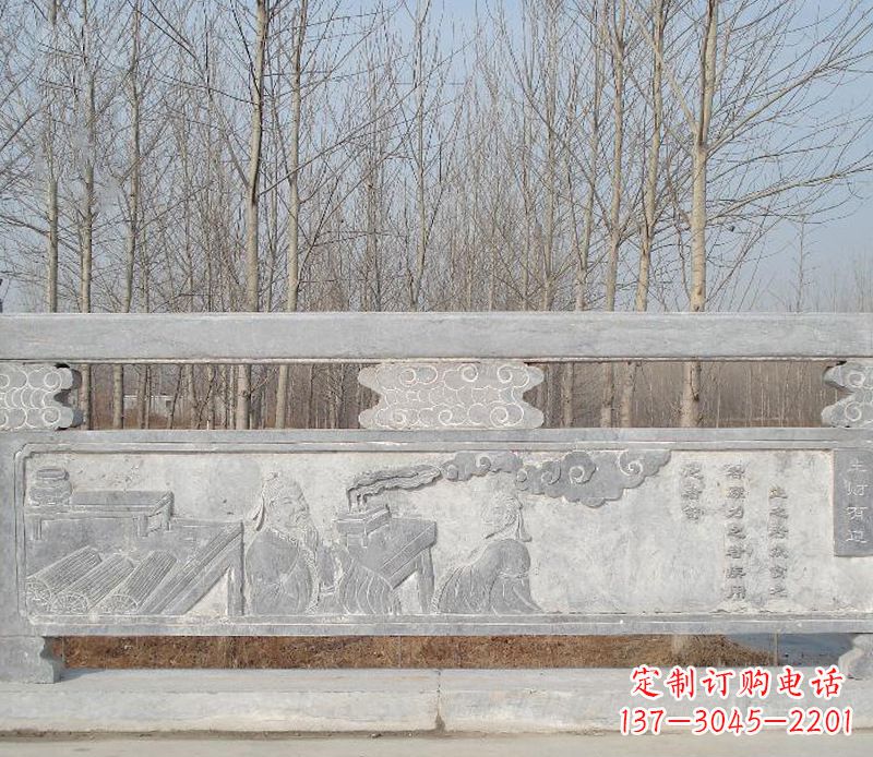 甘肃园林石浮雕栏板景观石雕 (3)