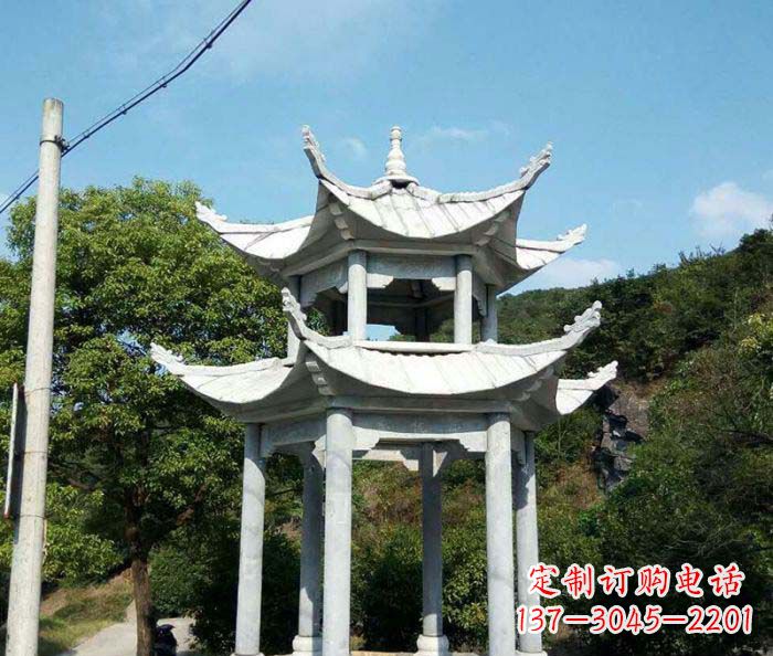 甘肃园林双层凉亭石雕