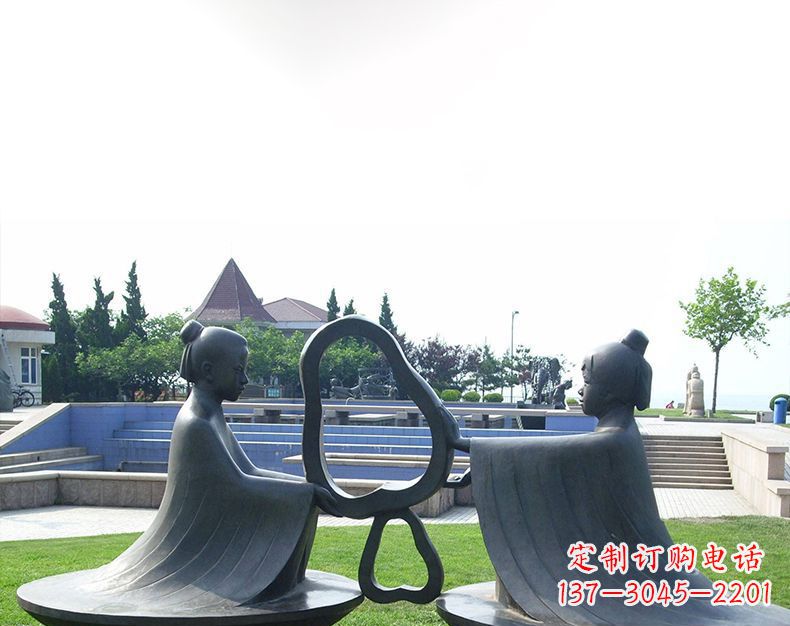 甘肃园林铸铜孔融让梨雕塑