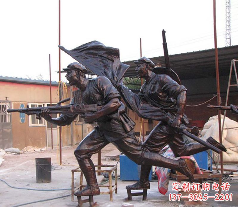 甘肃战士人物铜雕
