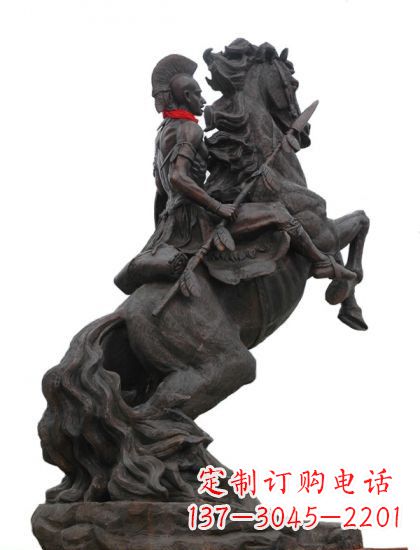 甘肃战士与马 铸铜雕塑