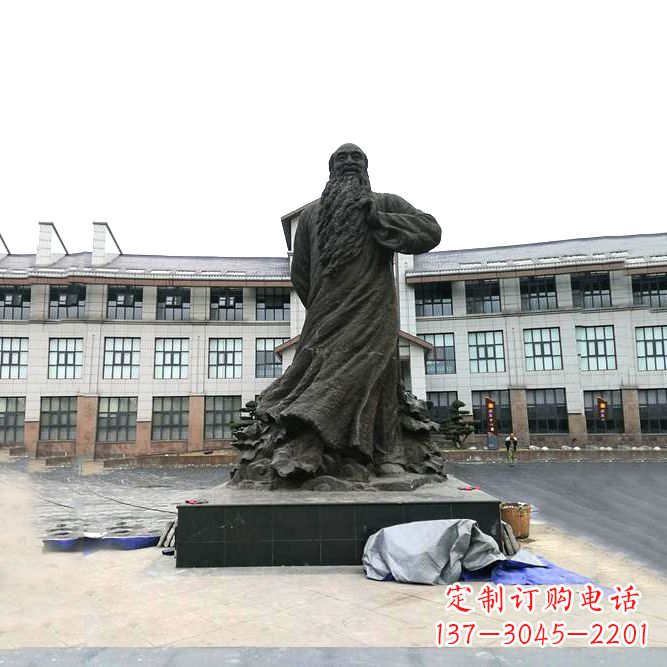 甘肃张大千铜雕塑像-景区广场名人雕塑