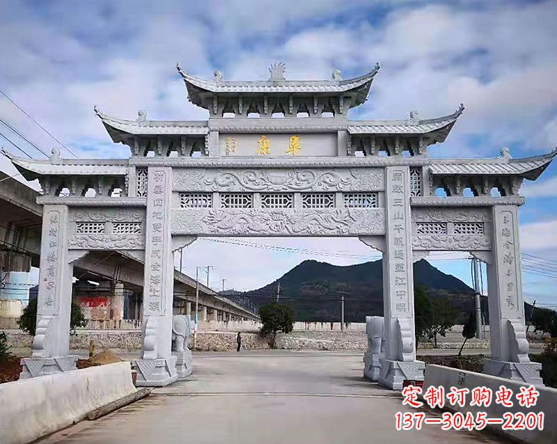 甘肃张掖石雕牌坊雕刻
