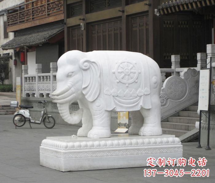 甘肃招财动物汉白玉大象石雕