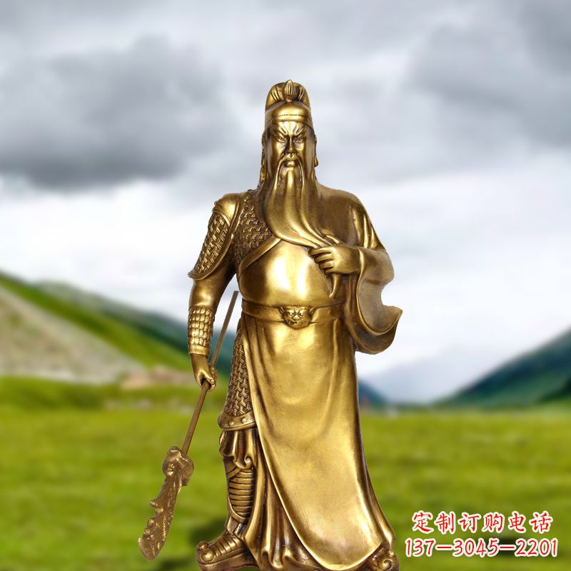 甘肃招财关公铜雕像