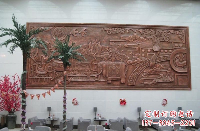 甘肃招财进宝大象铜浮雕