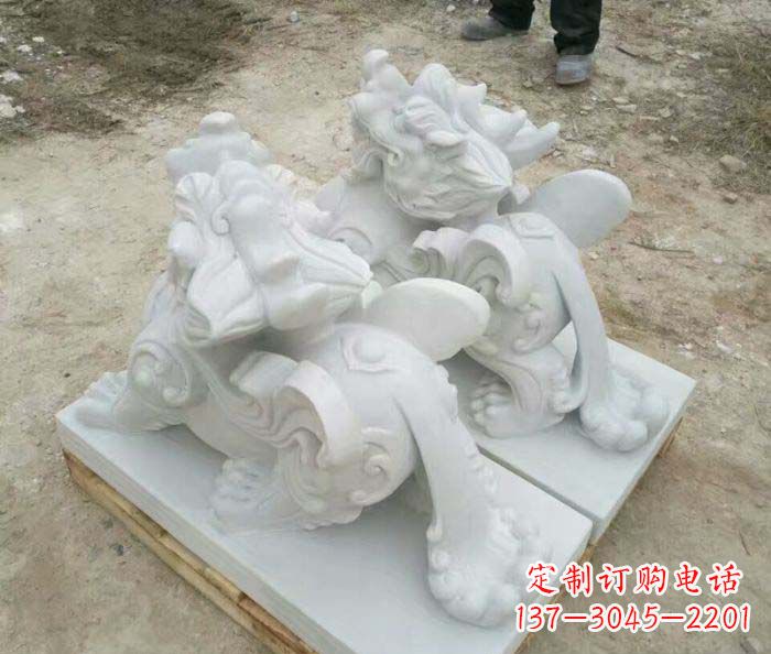 甘肃招财进宝立式貔貅门口石雕