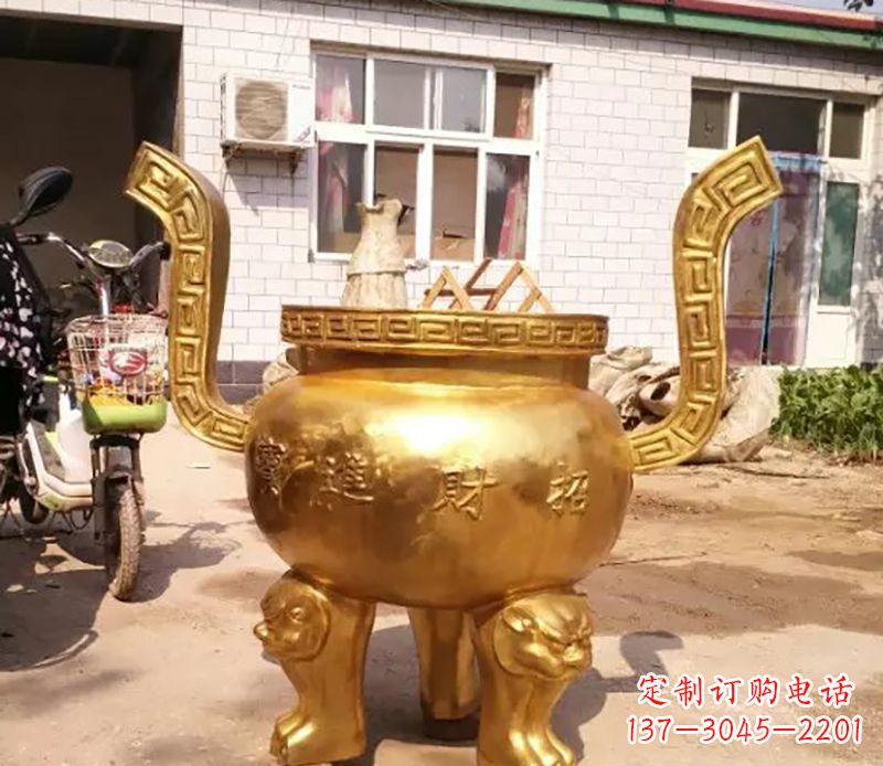 甘肃招财进宝香炉铜雕