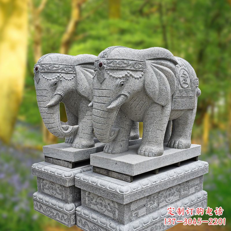 甘肃招财纳福石雕大象