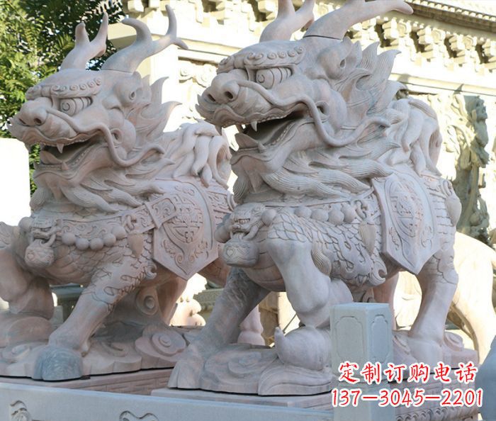 甘肃招财瑞兽麒麟石雕 (2)