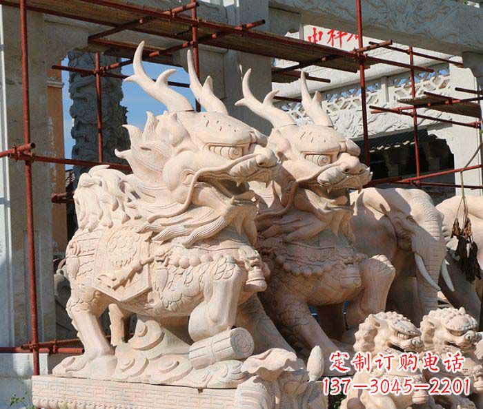 甘肃招财瑞兽麒麟石雕