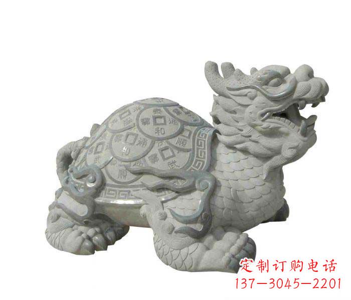 甘肃招财神兽大理石龙龟石雕