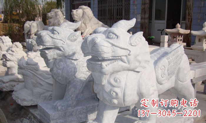 甘肃招财神兽大理石貔貅石雕