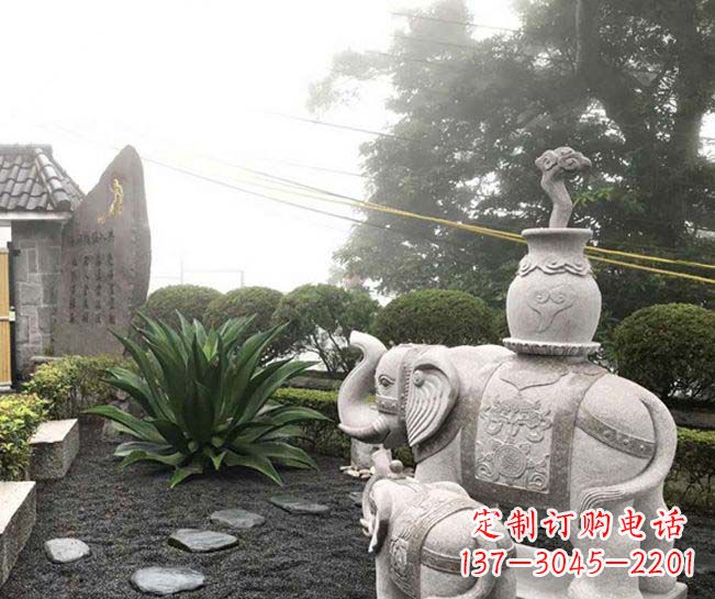 甘肃招财驮宝大象石雕