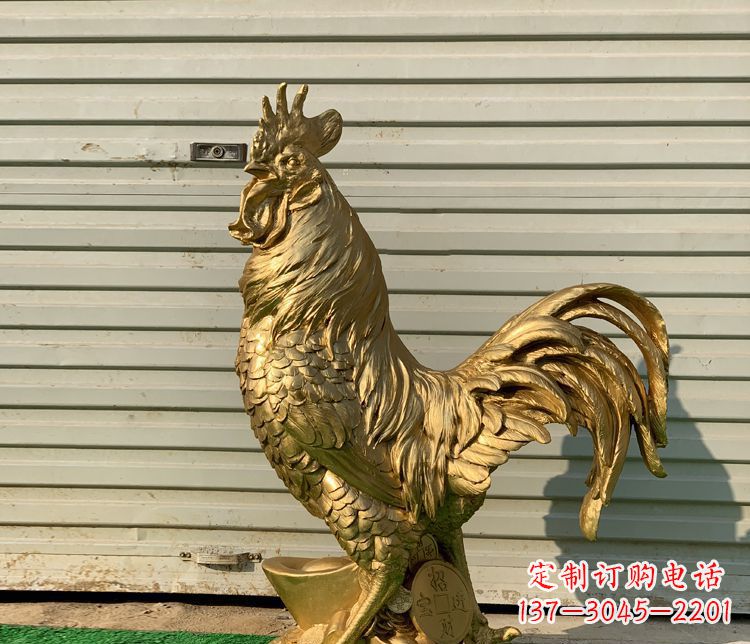 甘肃招财元宝公鸡铜雕