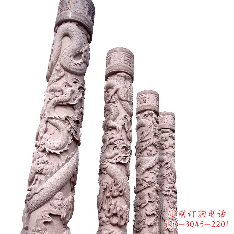 甘肃中国传统龙柱石雕