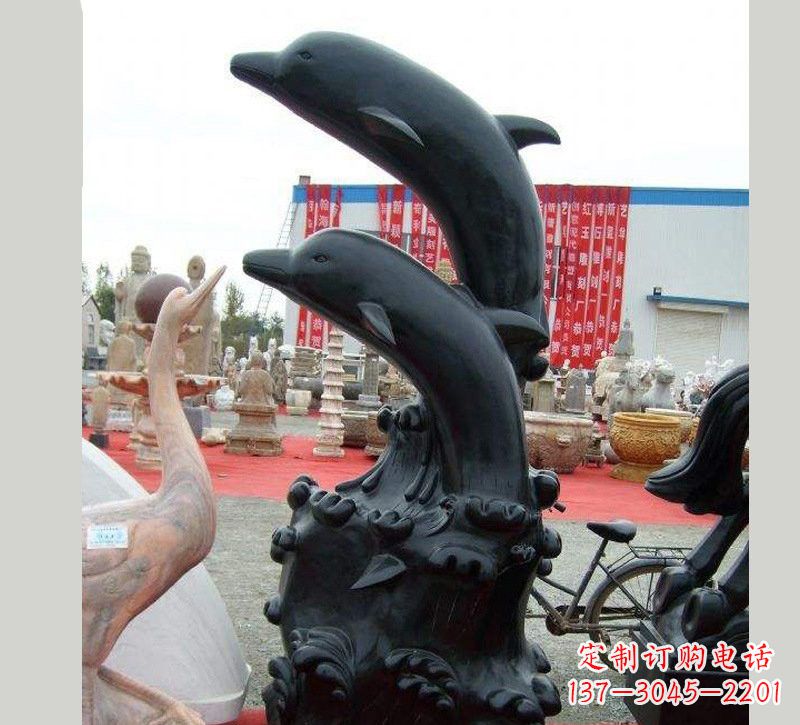 甘肃中国黑海豚石雕