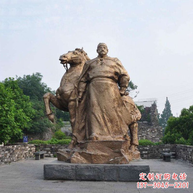 甘肃中国历史名人明太祖朱元璋铜雕像
