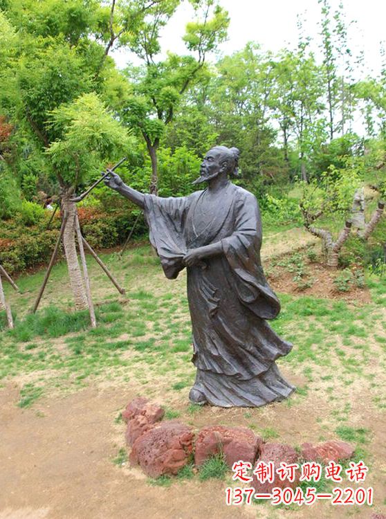 甘肃中国历史名人唐代著名绘画大师吴道子铜雕塑